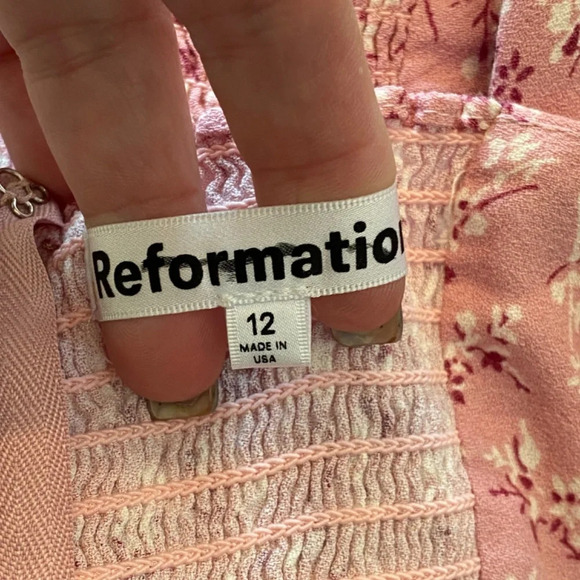 Reformation Rosalie Mini Dress Pink long sleeve 33782 - Picture 12 of 16